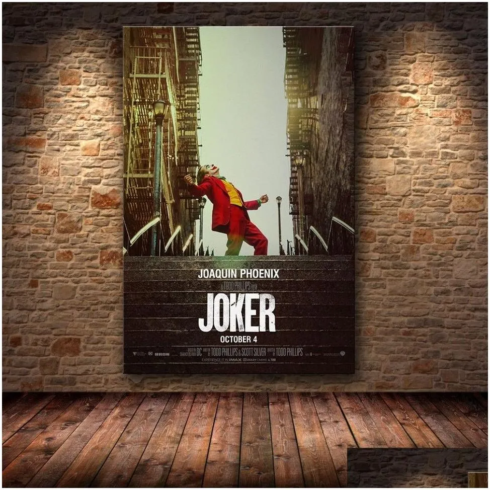 Joaquin Phoenix Poster Prints Joker Poster Movie 2019 DC Comic Art Canvas Oil Painting Wall Pictures For Living Room Home Decor T2299w