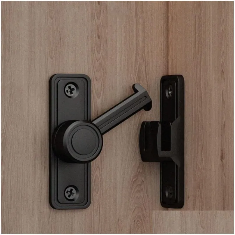 Barn Door Lock Latch,90 or 180 Degree Latch Slide Lock,Home Security Door Lock for Bathroom, Garage, Bedroom, Cabinet, Barn,Durable Zinc
