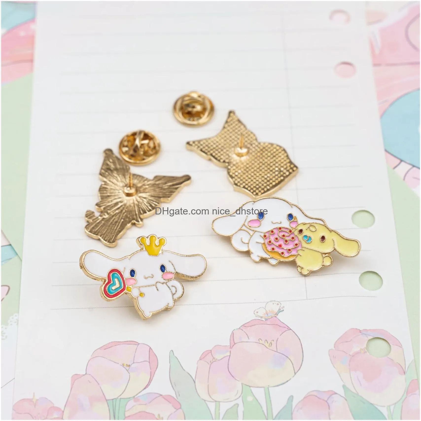 anime brooch pins kitty enamel pins for backpacks clothing jackets hats kawaii cartoon cat dog decoration gifts