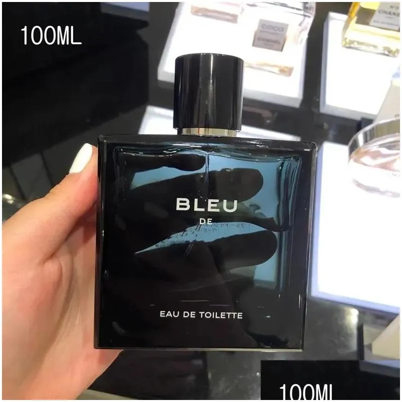 Man Perfume Male Fragrance Masculine EDT 100ML Citrus Woody Spicy and Rich Fragrances Dark blue-gray thick glass bottle body