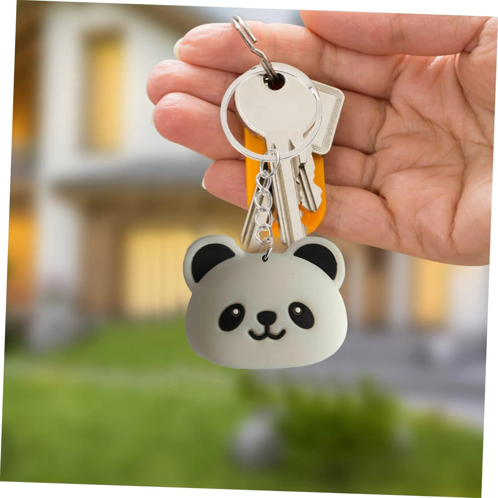 panda 12 keychain car bag keyring for kids party favors backpack shoulder pendant accessories charm suitable schoolbag key rings tags goodie stuffer christmas gifts bags