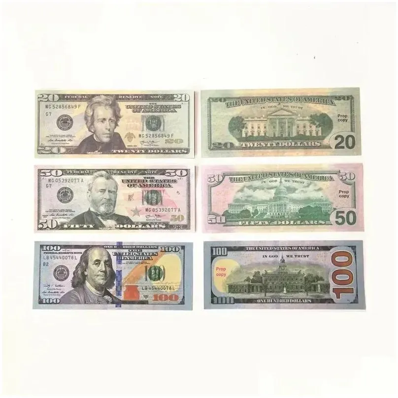 3pack Party Supplies Fake Money Banknote 5 10 20 50 100 200 US Dollar Euros Realistic Toy Bar Props Currency Movie Money Faux-billets Copy 100