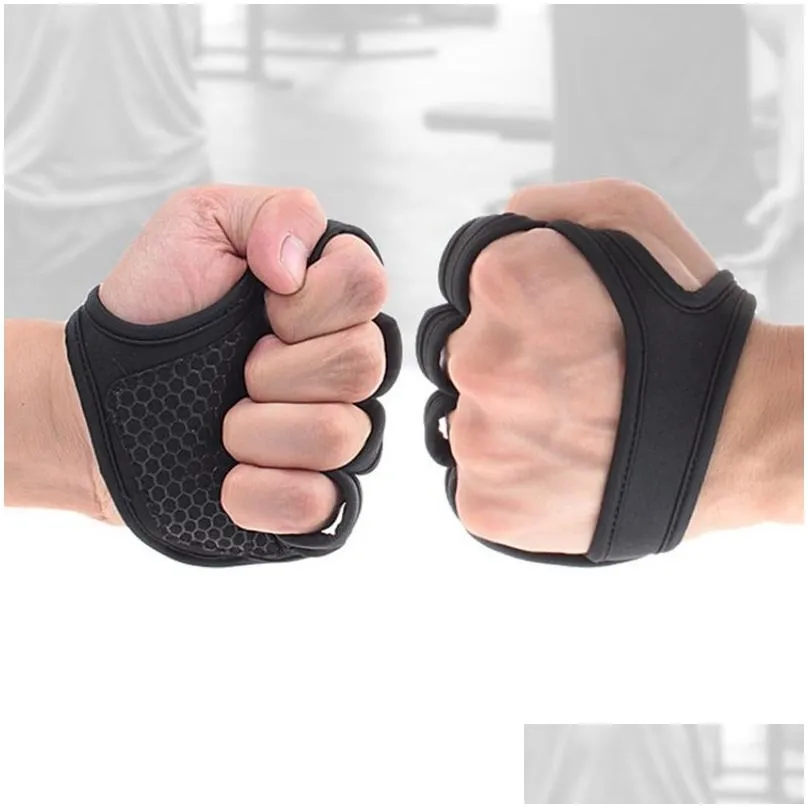 Gym Fitness Gloves Hand Palm Protector with Wrist Wrap Support Men Women Workout Bodybuilding Power Weight Lifting Gloves Q0107