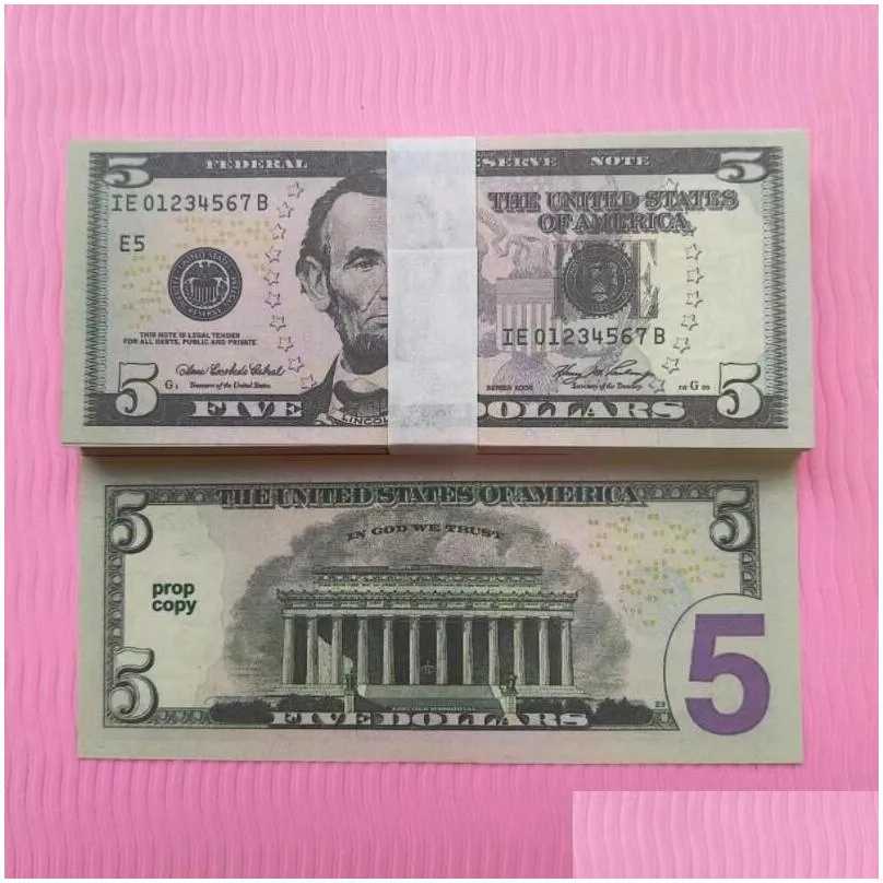 Prop Money Fake Money Party 10 20 50 100 200 US Dollar English Realistic Toy Bar Props Copy Currency Faux-billets 100 PCS/Pack