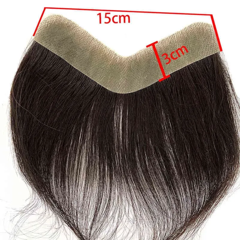 Front Men Toupee 100 Human Hair Piece For Men V Style Front Toupee Wig Remy Hair With Thin Skin Base Natural Hairline Toupee