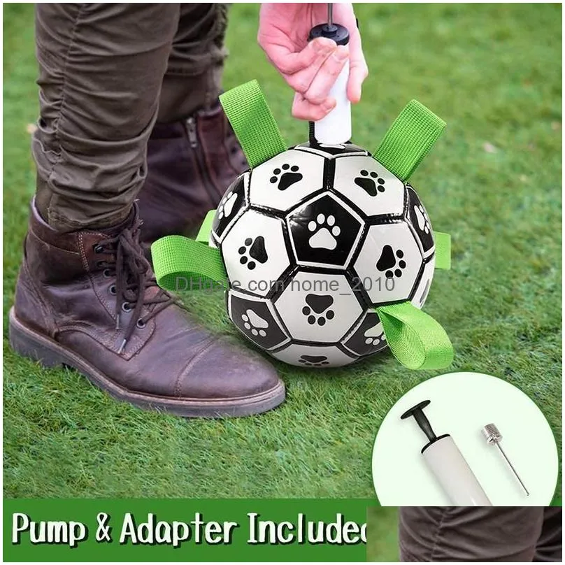 toys outdoor dog interactive football with grab tabs training soccer pet bite chew balls pet toys consume energy no destroy furniture