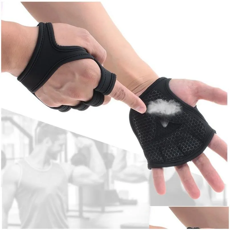 Gym Fitness Gloves Hand Palm Protector with Wrist Wrap Support Men Women Workout Bodybuilding Power Weight Lifting Gloves Q0107