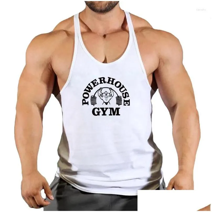 Men`S Tank Tops Mens Fitness Clothing Gym T-Shirts Suspenders Man Top Men Sleeveless Sweatshirt Clothes Stringer Vests Bodybuilding D Otxs1