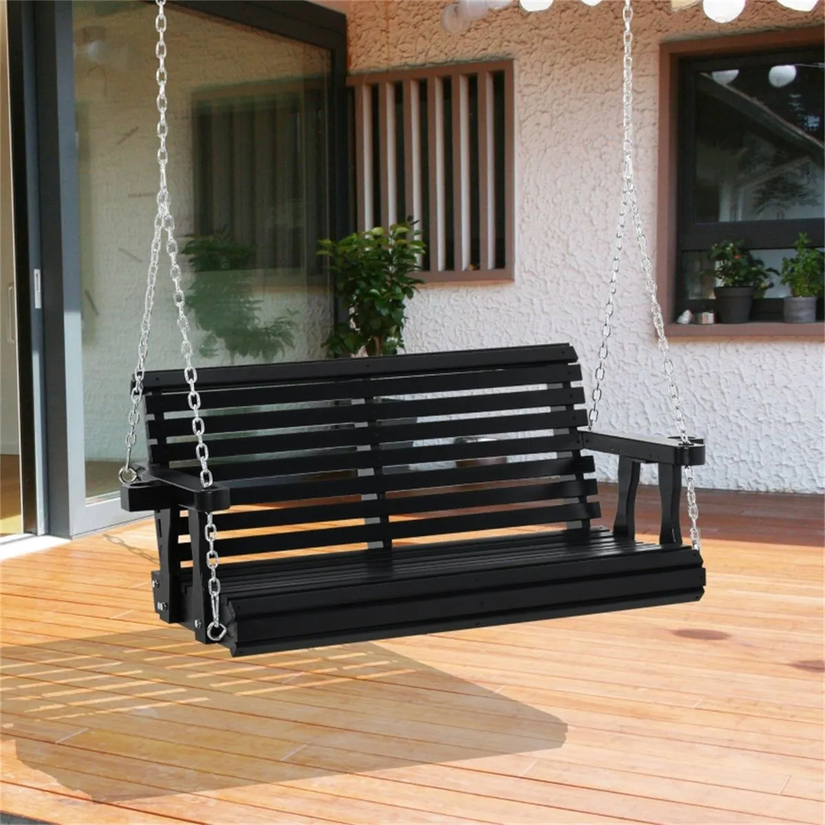 2 Seater Outdoor Patio Swing Chair-Black