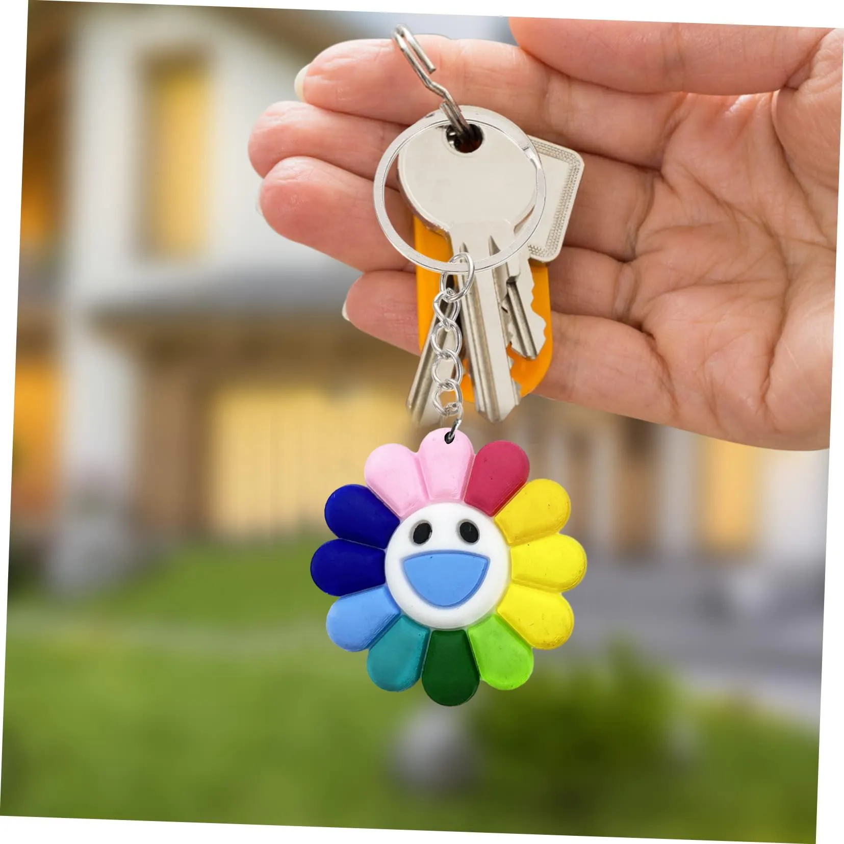 sunflower 30 keychain keychains for school day birthday party supplies gift classroom prizes tags goodie bag stuffer christmas gifts and holiday charms keyring suitable schoolbag boys women anime cool backpacks