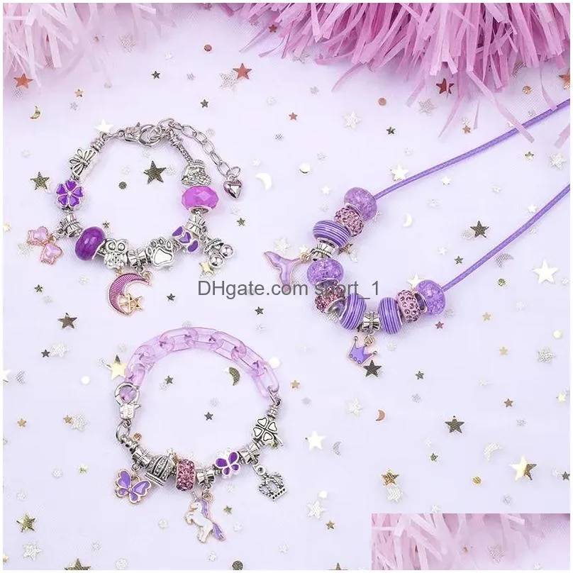 bracelets bracelet kit for women diy jewelry making accessories metal charms set for kids handmade macroporous beads trend hand string