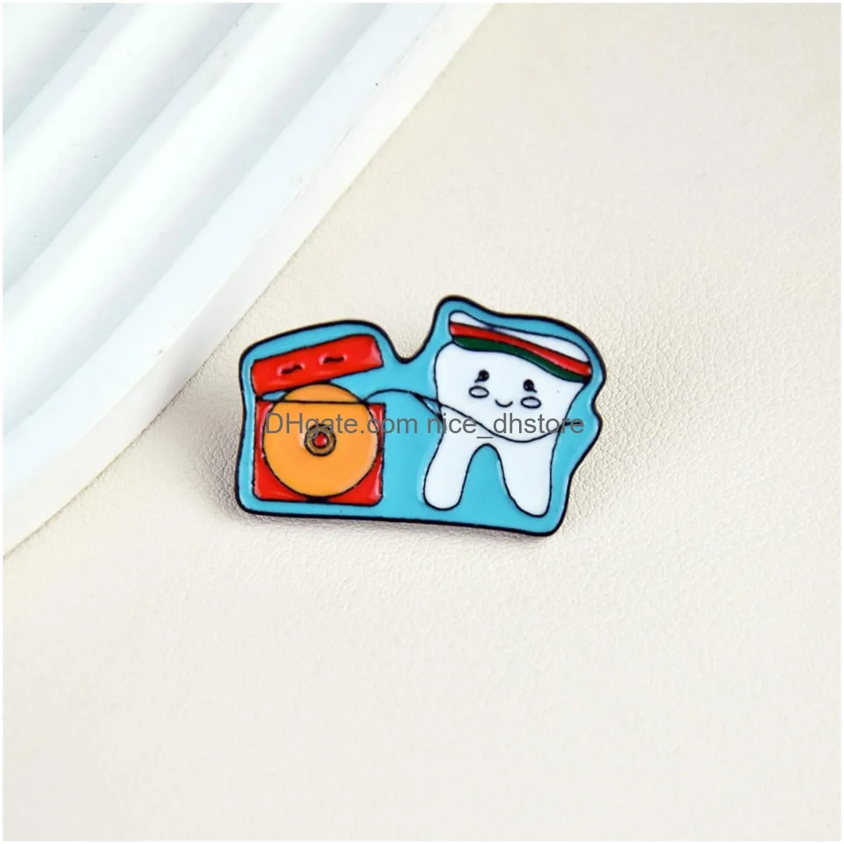 tooth brooch women girls lapel pin cute creative tooth molar enamel pin funny happy tooth and toothbrush wearing masks/bow tie /christmas hat tooth pin charm dentist cartoon pin nurse brooch doctors nurse decor gift
