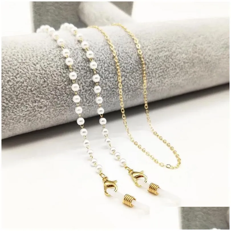 Eyeglasses Chains Fashion Chain Imitation Pearl Beaded Sunglasses Mask Hanging Rope Women Outside Casual Necklace Accessory3265450 Dro Dhuwt