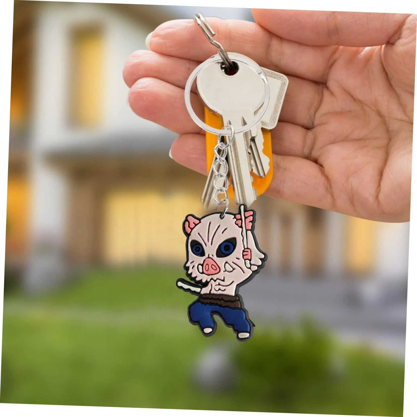 ghost slaying blade keychain key rings chain for girls classroom prizes keyring suitable schoolbag birthday christmas party favors gift anime cool keychains backpacks keyrings bags