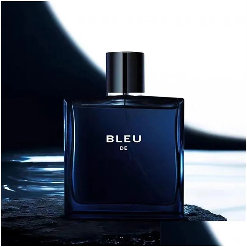 Man Perfume Male Fragrance Masculine EDT 100ML Citrus Woody Spicy and Rich Fragrances Dark blue-gray thick glass bottle body