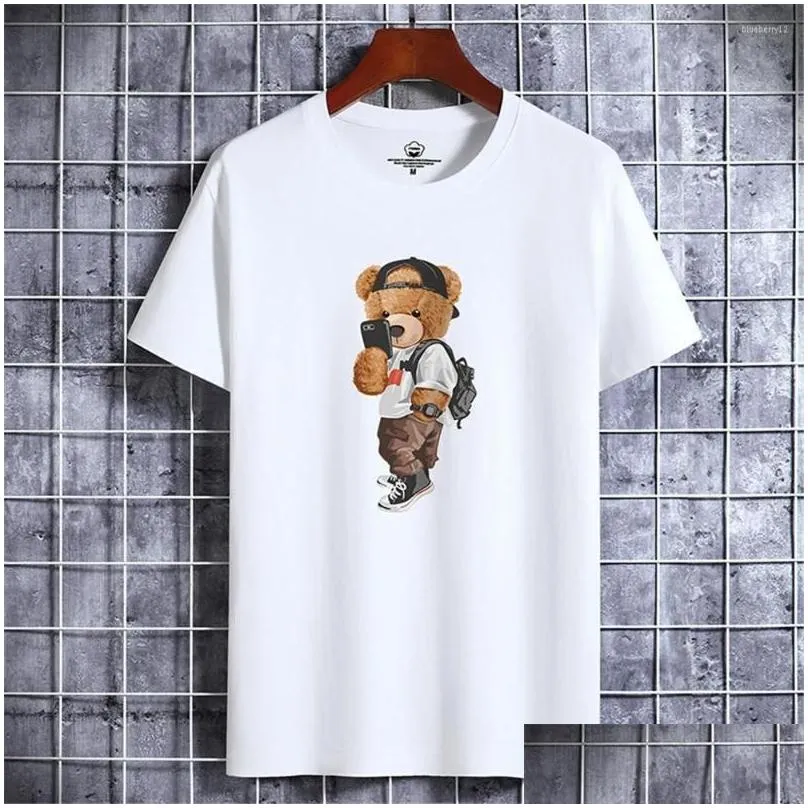 Men`s T Shirts Funny Bear Harajuku Tshirt For Men Summer T-shirt Short SleeveT-shirt Men`s Clothes Male