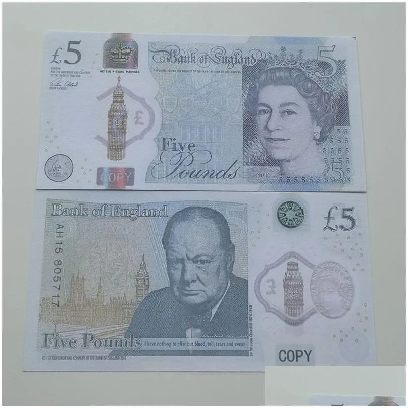 Prop Money Toys Uk Pound GBP British 5 10 20 50 pound fake money Notes toy For Kids Christmas Gifts or Video Film