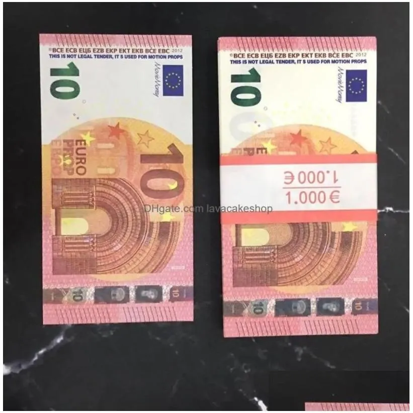 Copy Money Actual 1:2 Size Festive Party Supplies Top Quality Prop Euro 10 20 50 100 Toys Fake Notes Cash Ckgwu