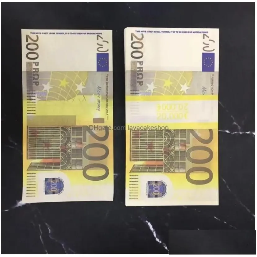 Copy Money Actual 1:2 Size Festive Party Supplies Top Quality Prop Euro 10 20 50 100 Toys Fake Notes Cash Ckgwu