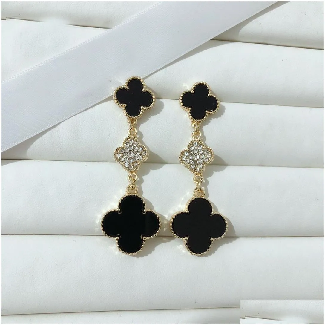 Luxury Brand Stud Earrings Womens Designer Gold Silver Diamond Earring Jewelry Ladies Fashion Letter Earings