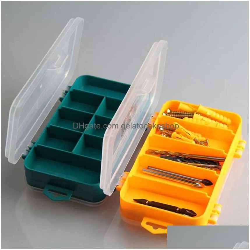 multifunction double-side plastic tool box portable jewelry container ring electronic parts screw beads component storage box