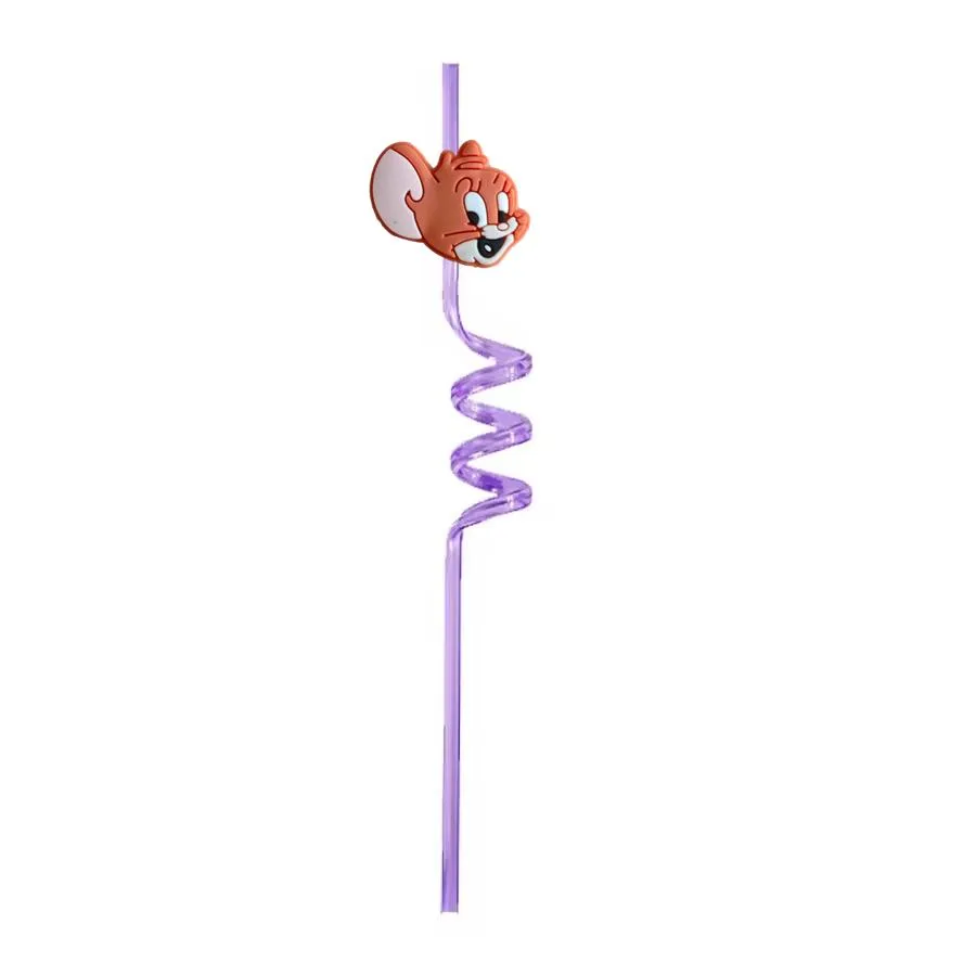 cats and mice themed crazy cartoon straws for sea party favors plastic drinking  supplies new year birthday decorations summer kids pool reusable straw