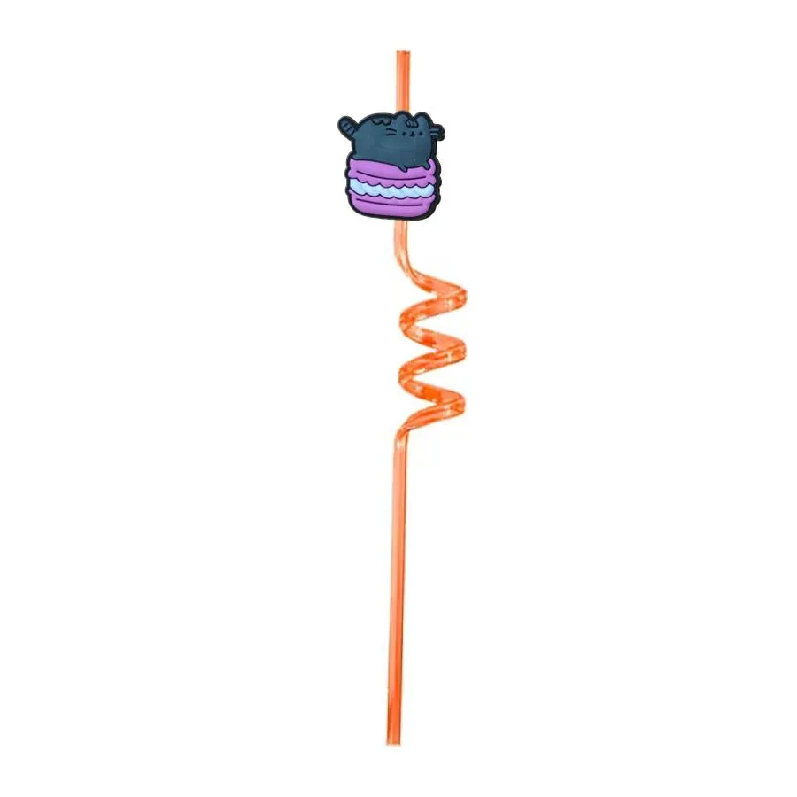 cats and themed crazy cartoon straws plastic drinking party supplies for favors decorations new year kids reusable straw