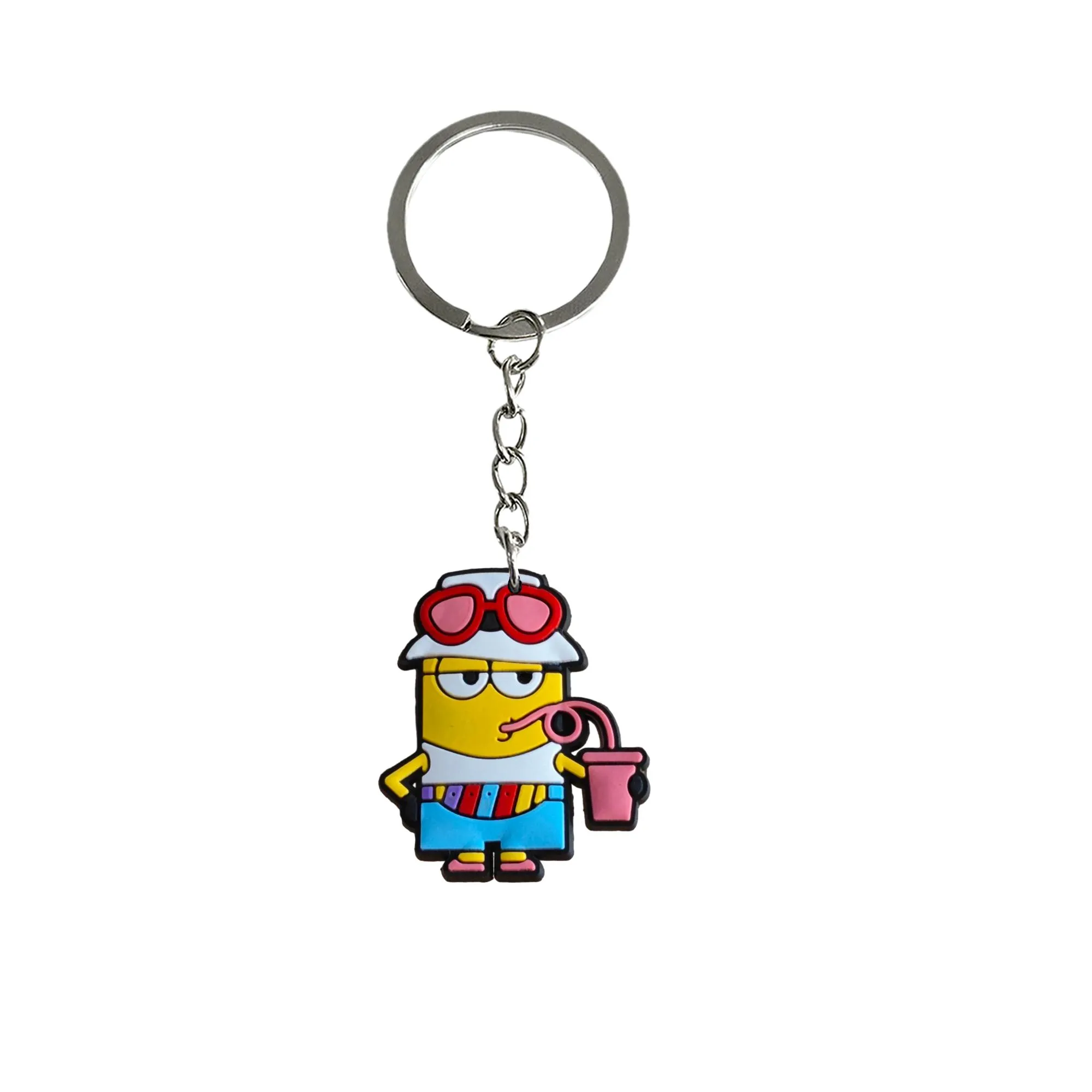 little yellow man 26 keychain boys keychains pendants accessories for kids birthday party favors keyring suitable schoolbag backpacks anime cool couple backpack key chains women