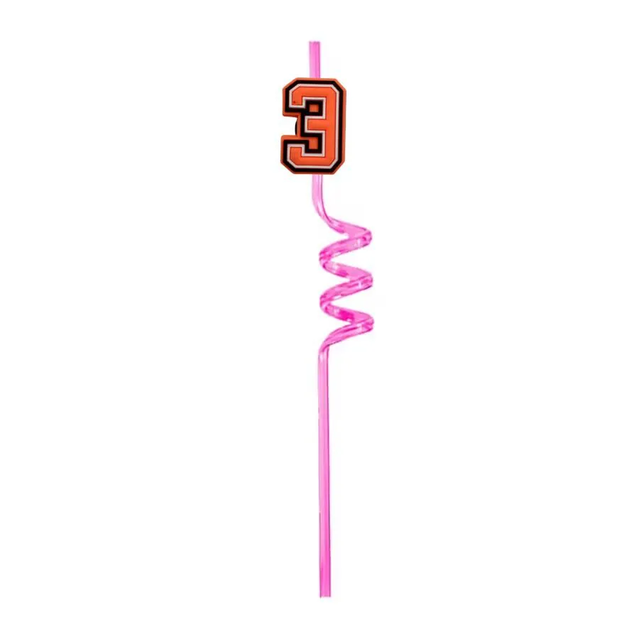 orange number 11 themed crazy cartoon straws plastic drinking for childrens party favors new year girls sea reusable straw