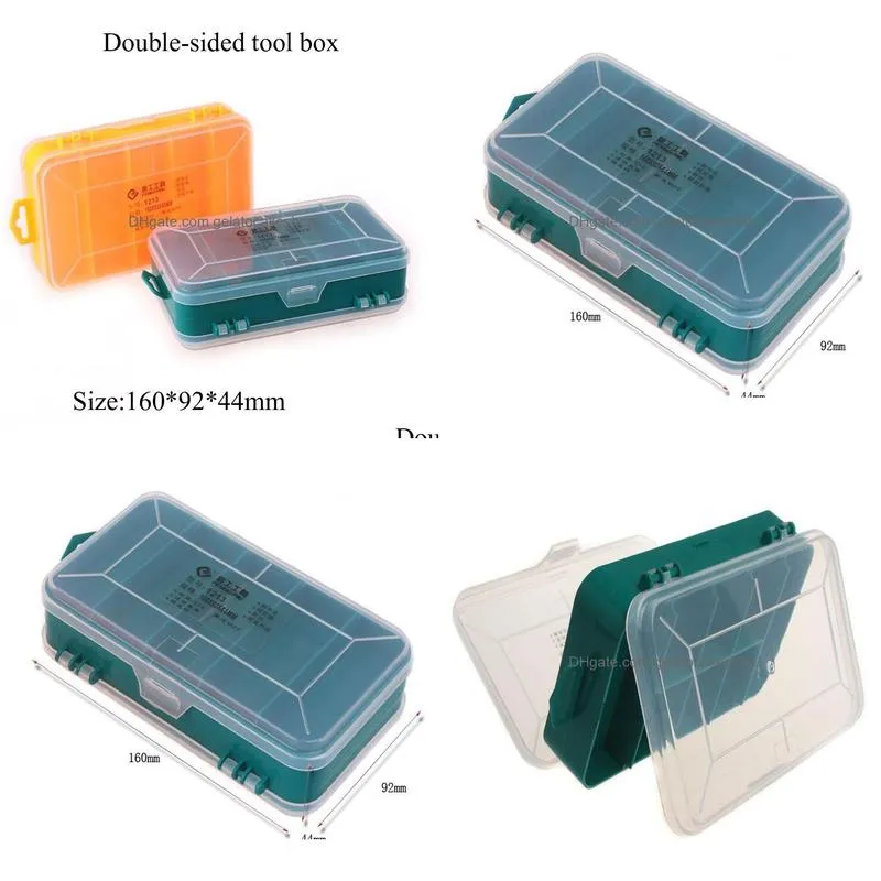 multifunction double-side plastic tool box portable jewelry container ring electronic parts screw beads component storage box