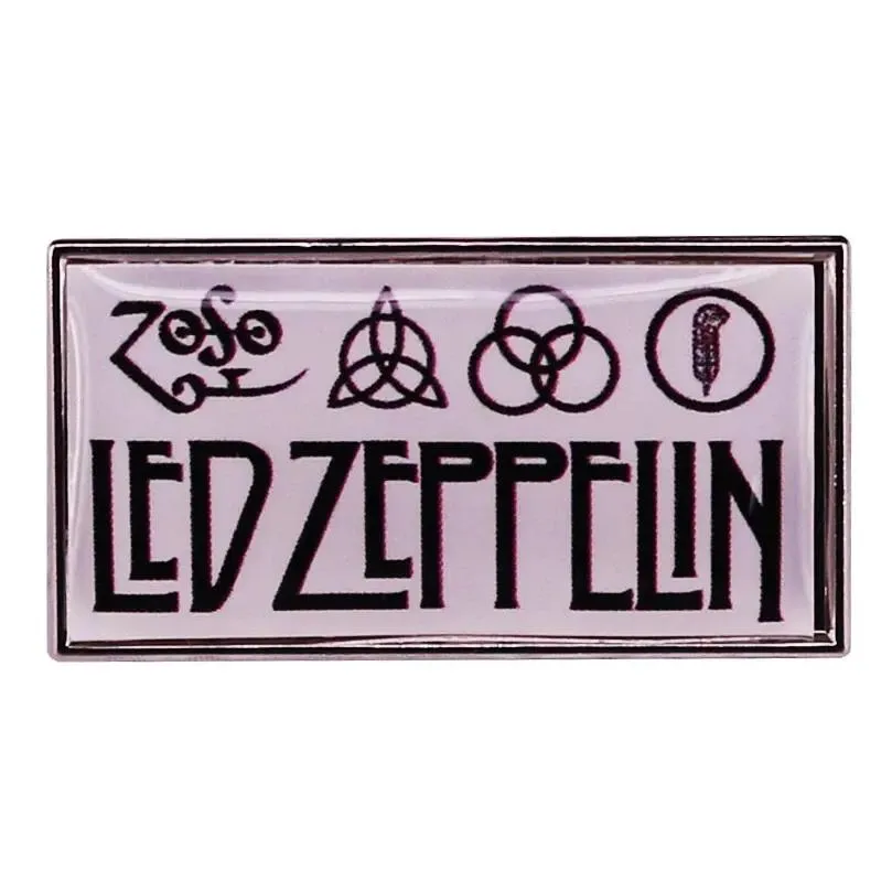 ROCK Band Led Zeppelins Enamel Pin Brooch Metal Badges Lapel Pins Brooches Backpack Collar Denim Jacket Jewelry Accessories9295160