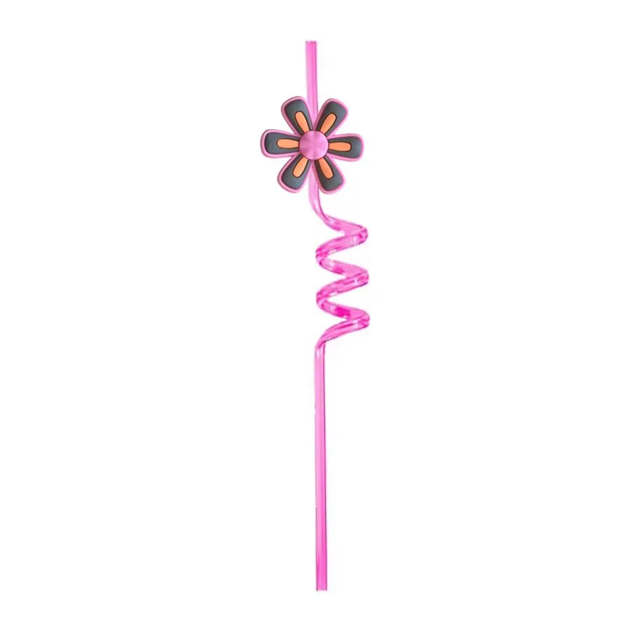 flower 11 themed crazy cartoon straws plastic drinking for new year party christmas favors  supplies kids pool birthday reusable straw