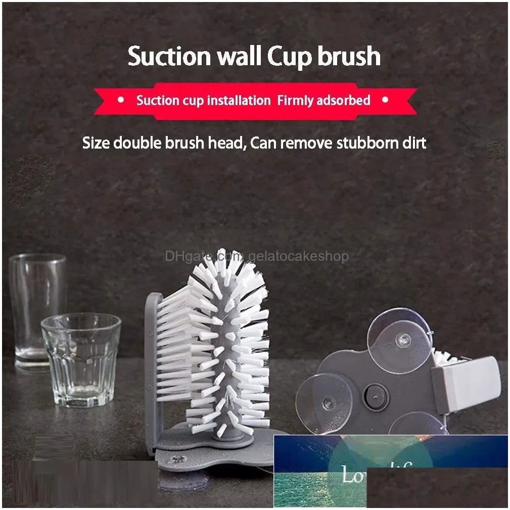 cup scrubber glass cleaner bottles brush sink kitchen accessories 2 in 1 drink mug wine suction cup cleaning brush gadgets