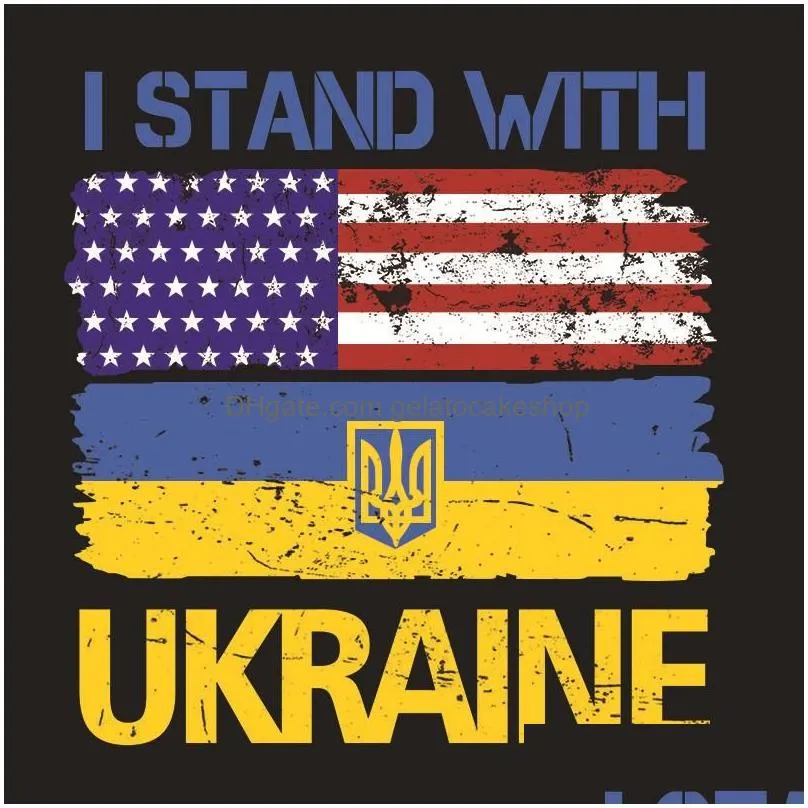 us 3x5 ft party flag support ukrainian banner i stand with ukraine flag for outdoor indoor decor polyester dhs
