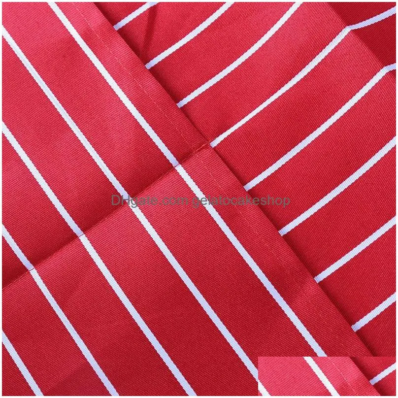 plain stripe kitchen apron with front pocket for chefs butchers cooking baking