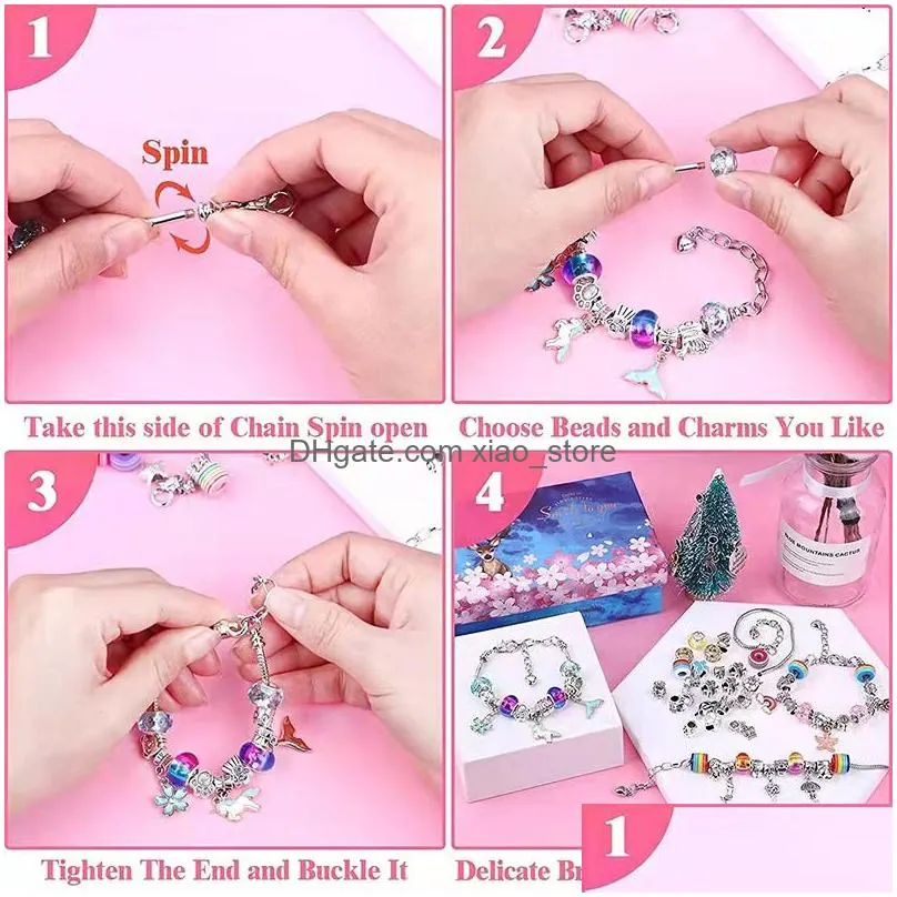 112pcs diy jewelry package sets as kids christmas presents charm beads fit bracelet necklace charms pendant accessories for snake