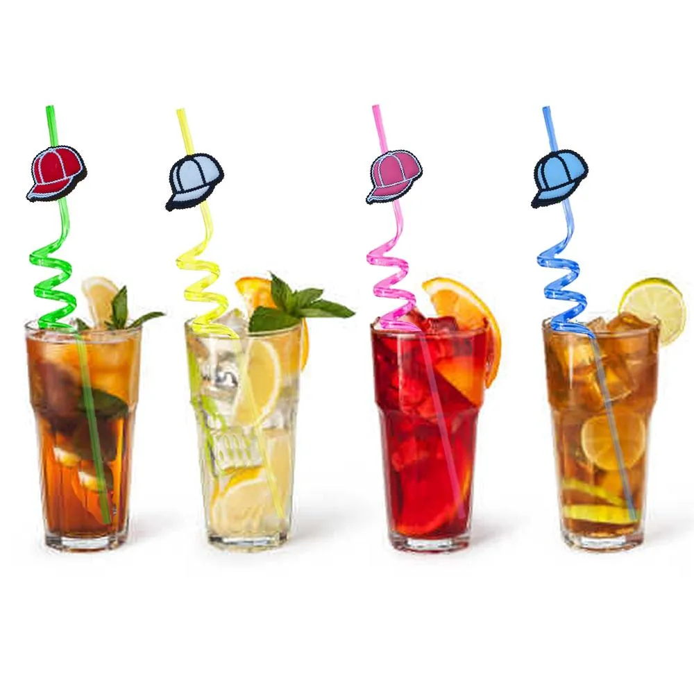 hat themed crazy cartoon straws plastic drinking party supplies for favors decorations kids pool birthday new year straw girls reusable