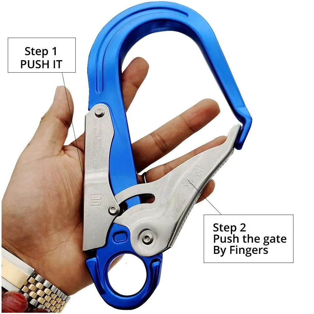 Carabiners Lighten Up Aerial Work Safety Hook Big Opening Alloy Carabiner Steel Pipe Industry Protection Lock Fall-proof Insurance Buckle