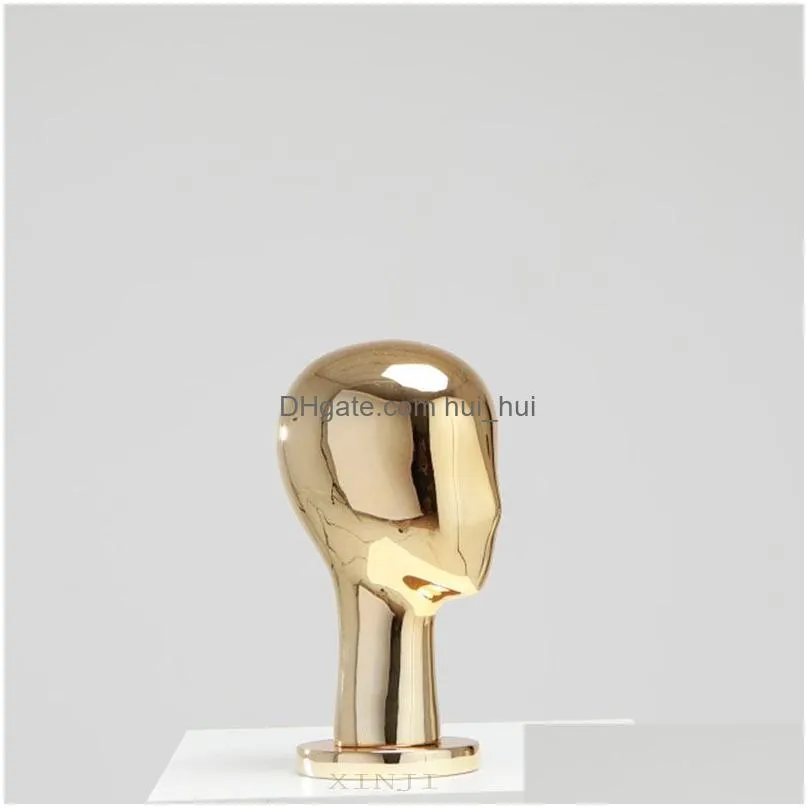 electroplating head mannequin golden and silver color head model for sale