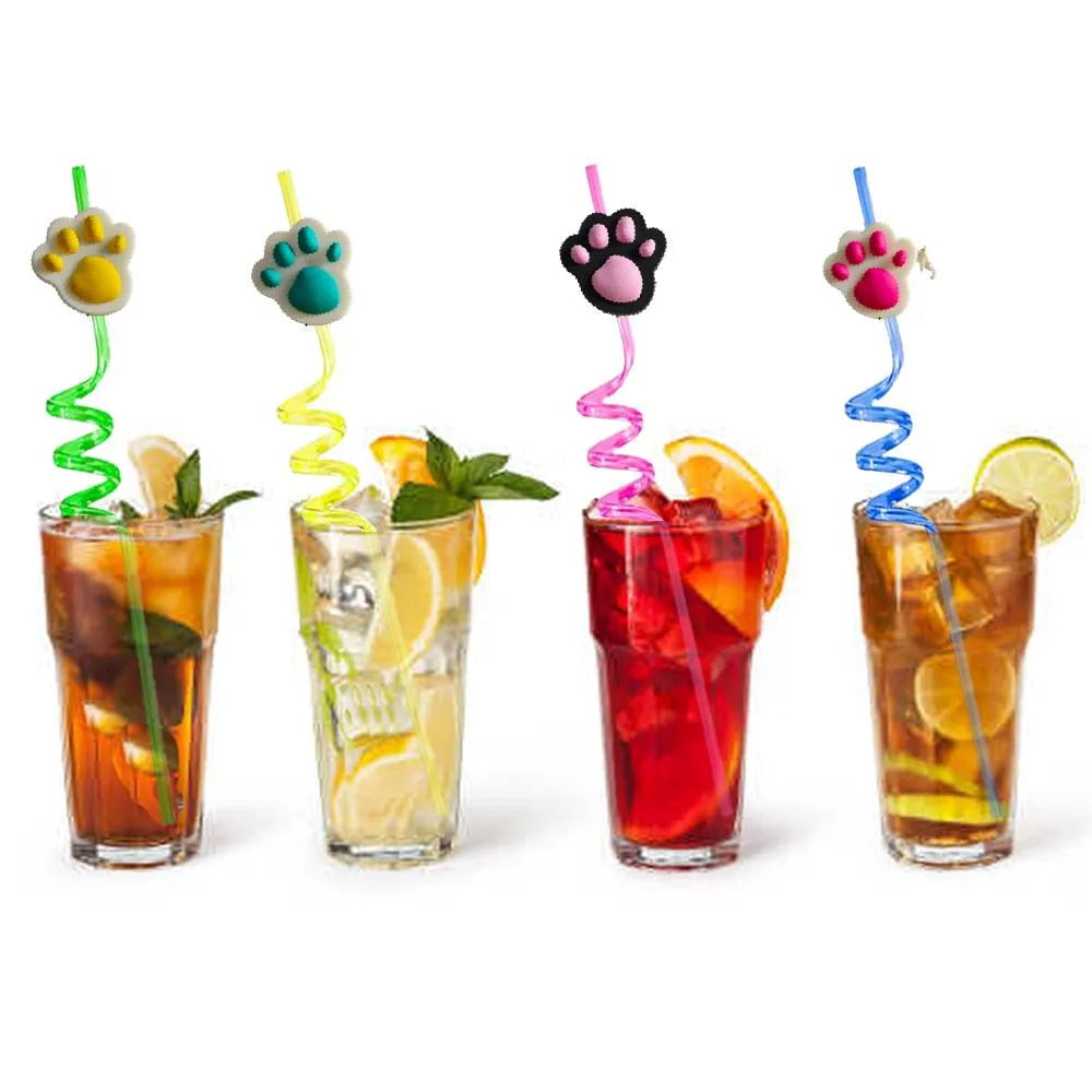 claw themed crazy cartoon straws plastic drinking for  party supplies favors decorations straw with decoration kids birthday reusable