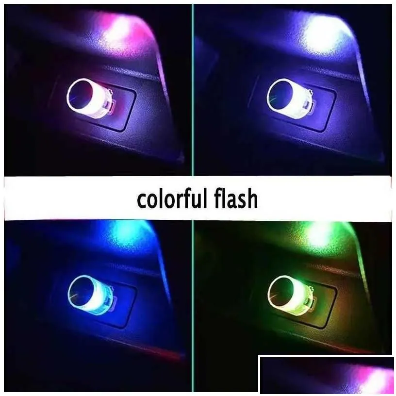 car badges usb ambient light mini led decorative atmosphere lamps for interior environment computer portable plug play drop delivery a