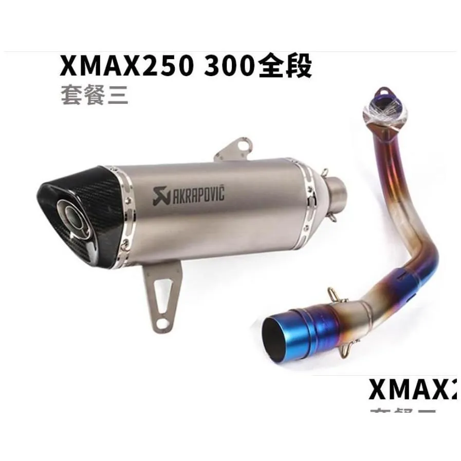 motorcycle exhaust system scooter modification xmax250 pipe xmax300 front end fl scorpion pipe1 drop delivery automobiles motorcycles