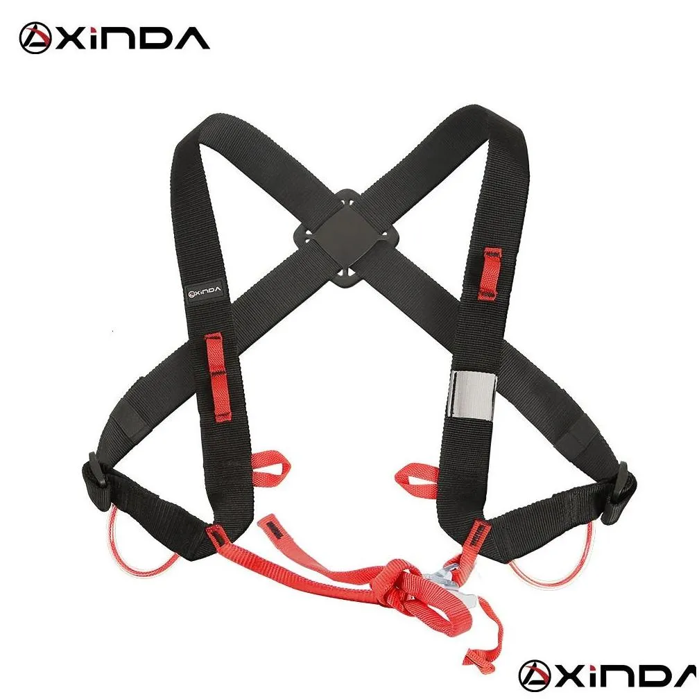 Climbing Harnesses XINDA Outdoor Rock Climbing Ascending Decive Shoulder Girdles Adjustable SRT Chest Safety Belt Harness Protection Survival