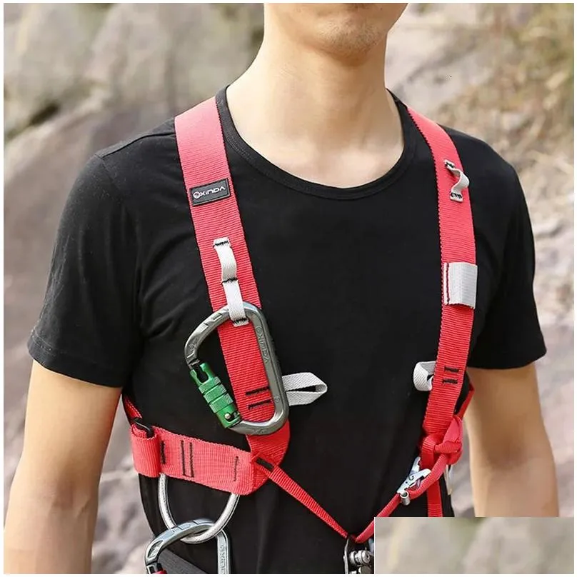 Climbing Harnesses XINDA Outdoor Rock Climbing Ascending Decive Shoulder Girdles Adjustable SRT Chest Safety Belt Harness Protection Survival