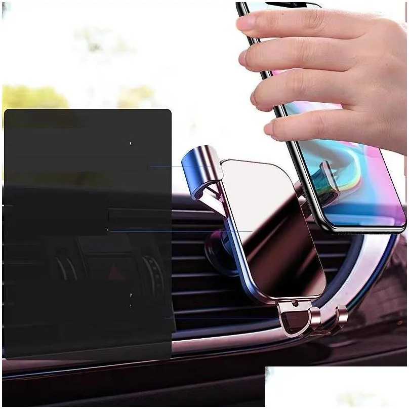 car holder phone stand air outlet mobile navigation metal drop delivery othuc