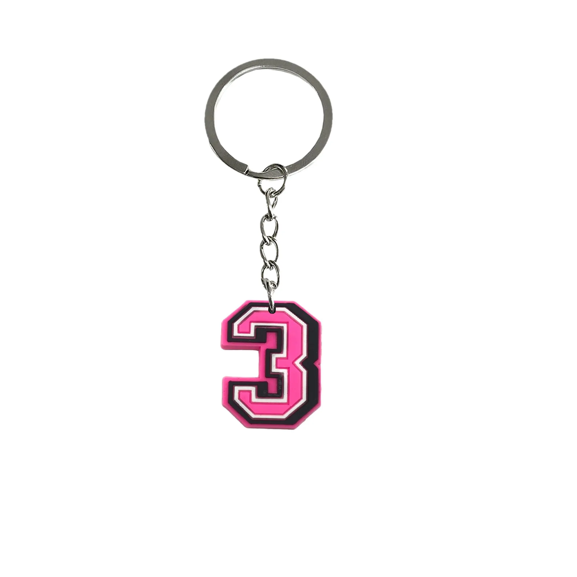 pink number keychain for classroom prizes key chain party favors gift birthday christmas keyring suitable schoolbag keychains goodie bag stuffers supplies kids