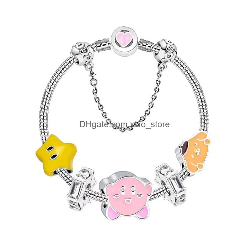 16-21 cm beaded hand chain charm bracelet kuromi and melody cute cartoon charms beads fit for kids diy jewelry as gift