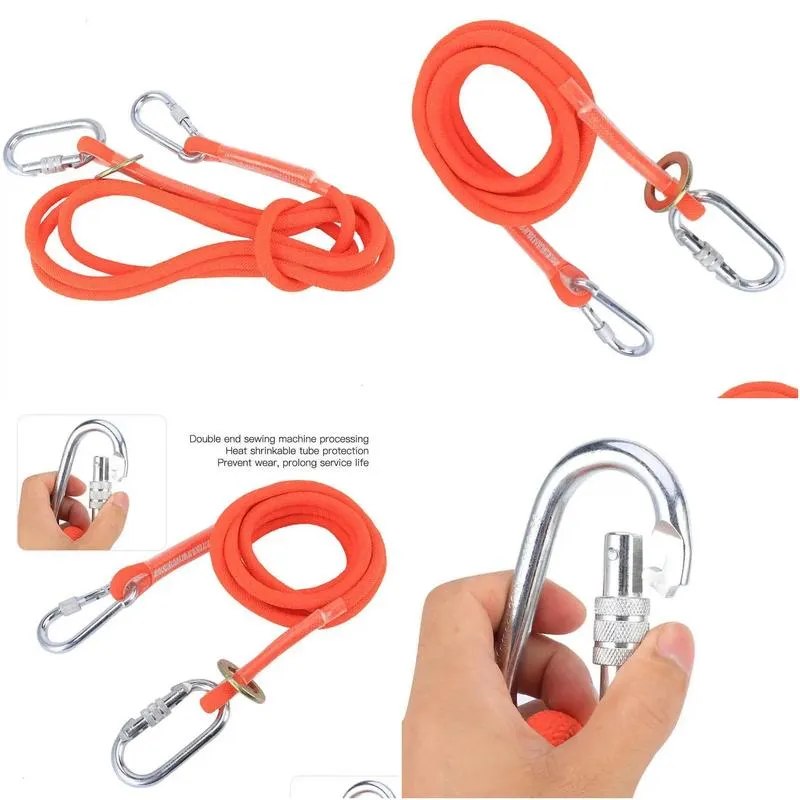 Climbing Ropes Small Buckle Aerial Work Safety Belt Rope Outdoor Construction Insurance Lanyard Climbing Aerial Work Fall Protection Lanyard