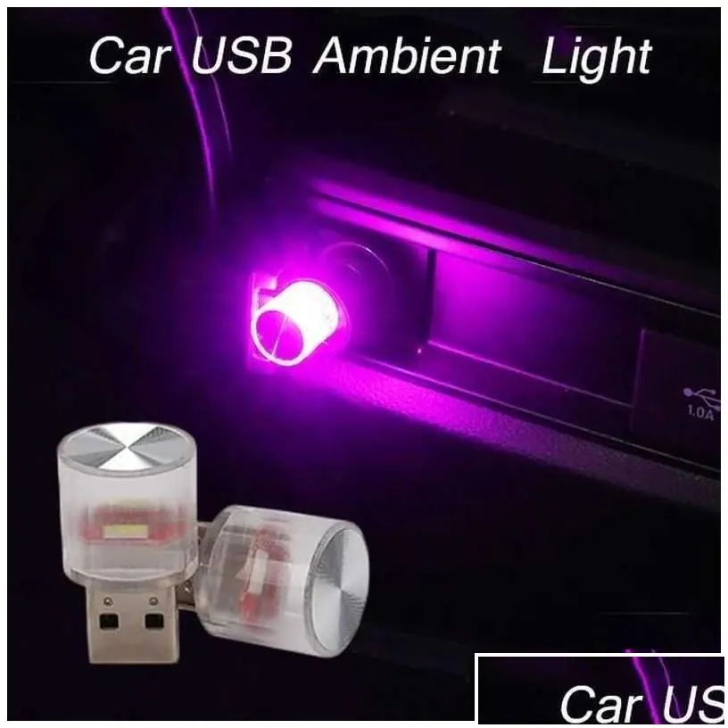 car badges usb ambient light mini led decorative atmosphere lamps for interior environment computer portable plug play drop delivery a