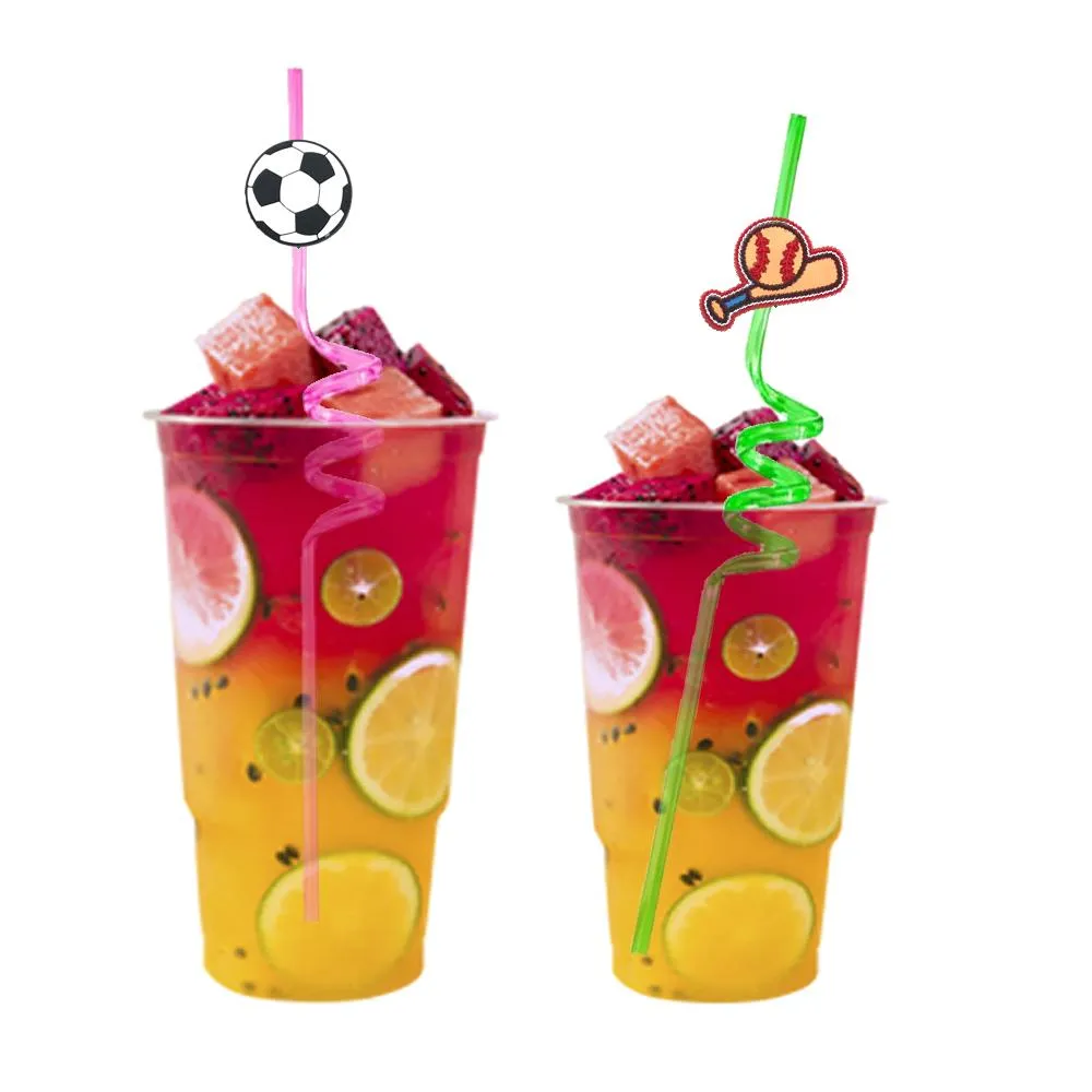 ball themed crazy cartoon straws drinking for summer party favor sea favors christmas plastic childrens reusable straw